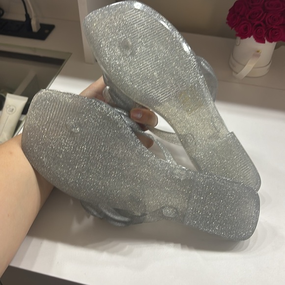 Jeffrey Campbell Silver Glitter Women's Sandals - Picture 3 of 3